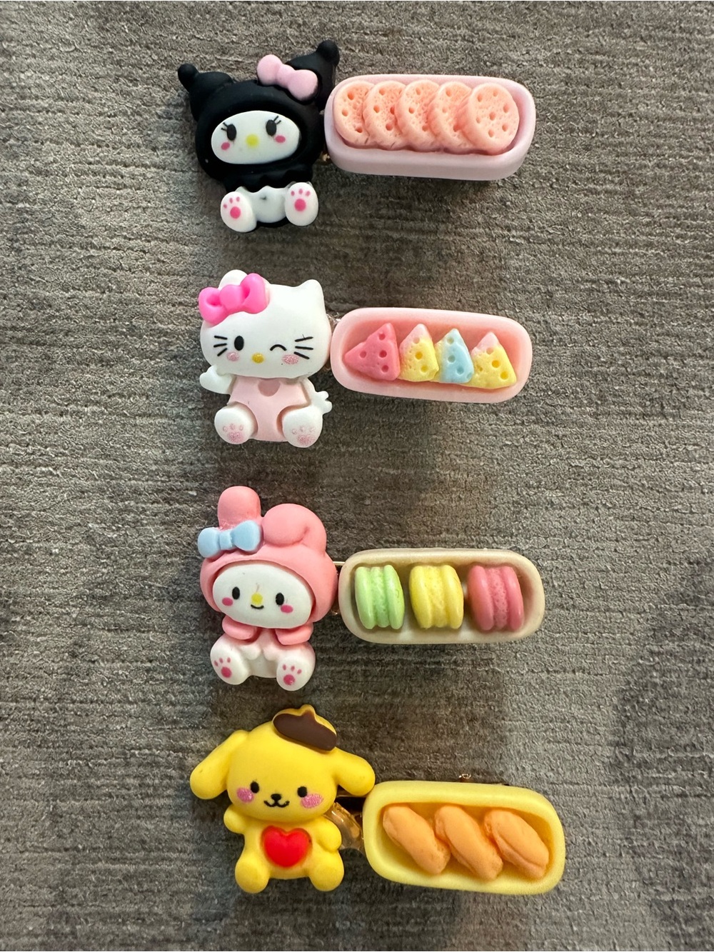 Sanrio hair clips-Hello Kitty, Kuromi, My Melody & Pompompurin